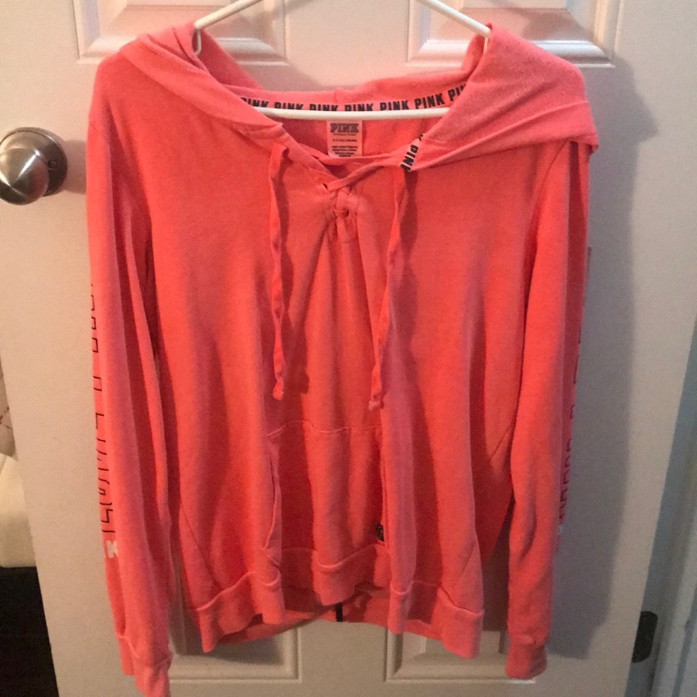A pink sweatshirt